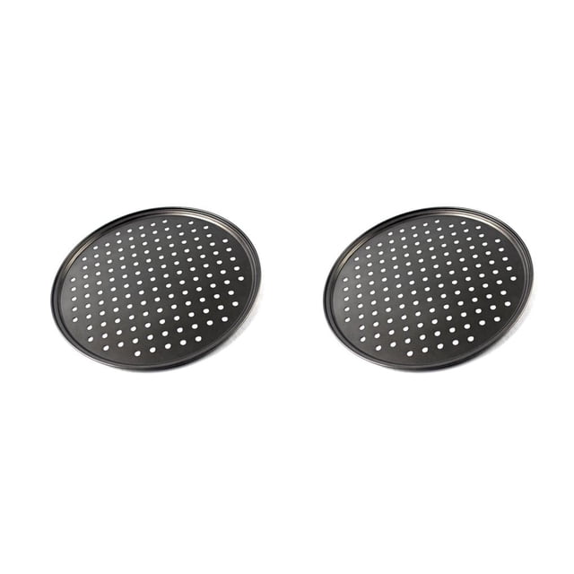 Wosthever Pizza Crisper Net Hoja laminada en frío Accesorios para hornear Bandeja antiadherente de forma redonda perforado Suministro de comedor