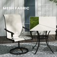 thumbnail image 4 of Set of 2 Outdoor Swivel Dining Chairs, White High Back Patio Chairs with Breathable Mesh and Powder-Coated Steel Frame, 360° Rotation for Deck, Backyard, Poolside, and Garden, 4 of 7