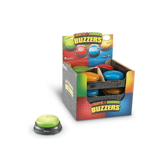Learning Resources Lights and Sounds Buzzers, Game Show Buzzers, Classroom Supplies, Set of 12, Ages 3,4,5 