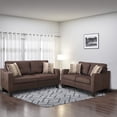 thumbnail image 6 of Poundex Furniture 2 Piece Fabric Sofa Loveseat Set in Brown Chocolate, 6 of 6
