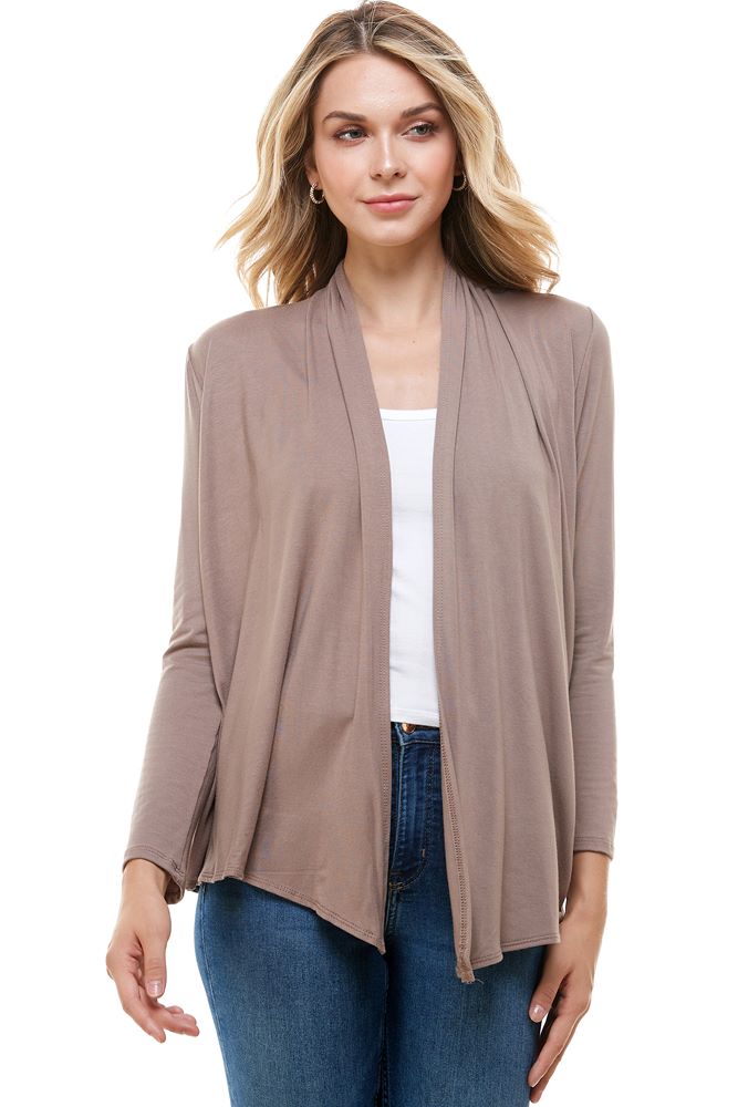 Open Front Draped Long Sleeve Cardigan - Walmart.com