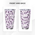 thumbnail image 3 of Balery Violets Flowers Pattern 20oz Insulated Car Cup with Dual Drink Lids, Stainless Steel Travel Mug with Straw & Direct Drink Mouth, Eco-Friendly and Leak-Proof-Straw Two-piece Set, 3 of 8