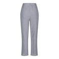 thumbnail image 5 of gbyLJF Women's High Waist Linen Blend Taper Leg Comfy Beach Crop Pants Solid Color Plus Size Slacks with Pockets Gray 5XL, 5 of 6