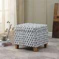 thumbnail image 2 of HomePop Square Storage Ottoman, Small Medallion Ikat Print, 2 of 11