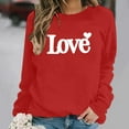 thumbnail image 4 of ICHUANYI Womens Valentine's Day Sweatshirt Heart Print Crewneck Sweatshirt Hoodless Holiday Pullovers, 4 of 5