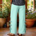 thumbnail image 4 of Womens Summer Pants Casual High Waist Lightweight Side Slit Bow Pants with Pockets 2026 Summer Beach Vacation Trousers, L, 4 of 4