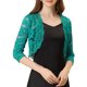 thumbnail image 1 of INSPIRAR CHIC Chaquetas para Mujeres Cárdigan de Encaje Floral de Manga 3/4 Top Transparente Verde Esmeralda 2XL, 1 of 6