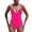 Rose Red, variant on Women's Swimsuit Tummy Control Deep V Neck Neon Colorblock Swimwear Lemon Yellow S