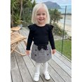 thumbnail image 6 of Loicainy Toddler Kids Girl Winter Outfits 12 18 24 Month 2T 3T 4T 5T Solid Color Long Sleeve Crew Neck Tops and Houndstooth Skirt Clothes Set, 6 of 9