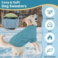 thumbnail image 4 of ZDM Small Dog Pullover Sweater, Cold Weather Cable Knitwear, Classic Turtleneck Thick Warm Clothes for Chihuahua, Bulldog, Dachshund, Pug (Peacock Blue, Small), 4 of 6