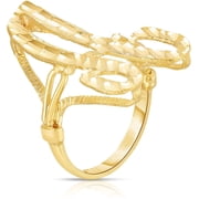 Floreo 10k Yellow Gold Personalized Letter Extra Large Cursive Initial Ring