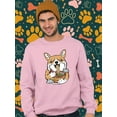 thumbnail image 2 of Japanese Style Corgi W Ramen Sweatshirt Men -Image by Shutterstock, Male XX-Large, 2 of 4