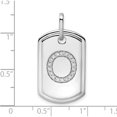 thumbnail image 4 of 14K White Gold Diamond Initial O Dog Tag Charm (Width 17.76) - Jbsp, 4 of 5