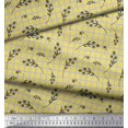 thumbnail image 2 of Soimoi Yellow polyester Crepe Fabric Floral & Check Decor Fabric Printed Yard 52 Inch Wide, 2 of 5