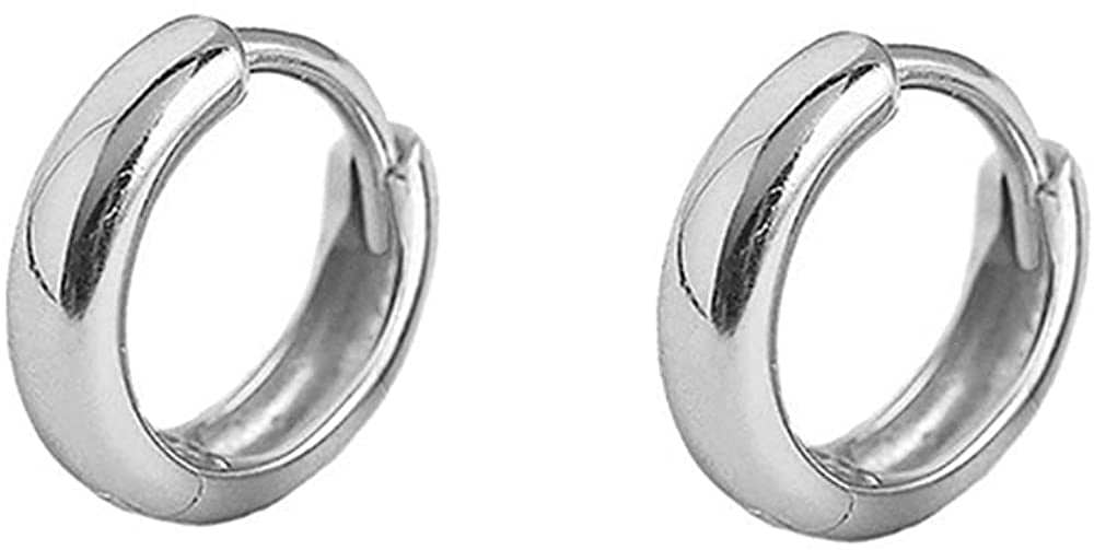 925 Sterling Silver Cartilage Earring Small Sleeper Hoop Earring for Women Girls Hypoallergenic Piercing Huggie Cuff Earrings Silver Hoop Earrings for Women Girls 