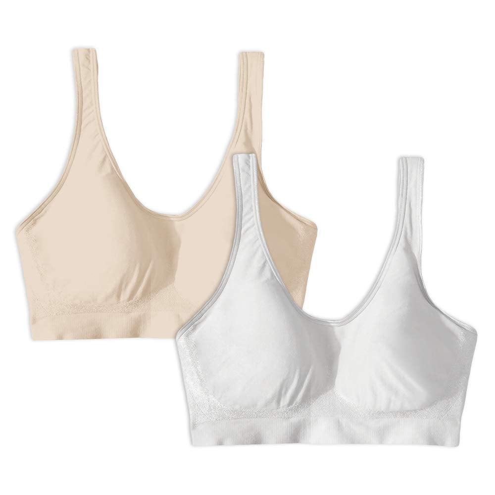 2 Pack Light Beige and White Bali Bras Comfort Revolution 3488