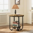 thumbnail image 2 of Tribesigns Round End Table with 2-Tier Storage Shelf, Industrial Side Table with Curved Metal Legs, 2 of 7