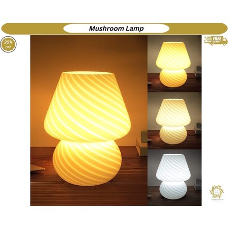 

Lamp Glass Bedside Lamp Art Deco Lamp Modern Lamp Cool Lamp Suit for Bedroom Home Décor Women Baby Kids Gifts