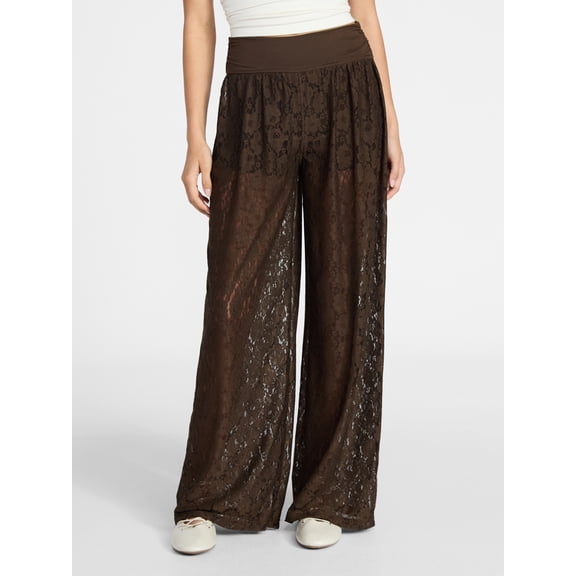 No Boundaries Lace Knit Wide Leg Pant, Women's