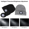 thumbnail image 6 of MAMOWEAR Winter Beanie Hat with led Light for Women Men Dad Father USB Rechargeable Hand-Free 4 LED Headlamp Cap, 6 of 8