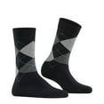 thumbnail image 2 of Burlington Calcetines de Mujer - Queen, Calcetines Cortos, Algodón, Diseño de Rombos, Emblema del Logotipo Negro/gris/azul claro, 2 of 4