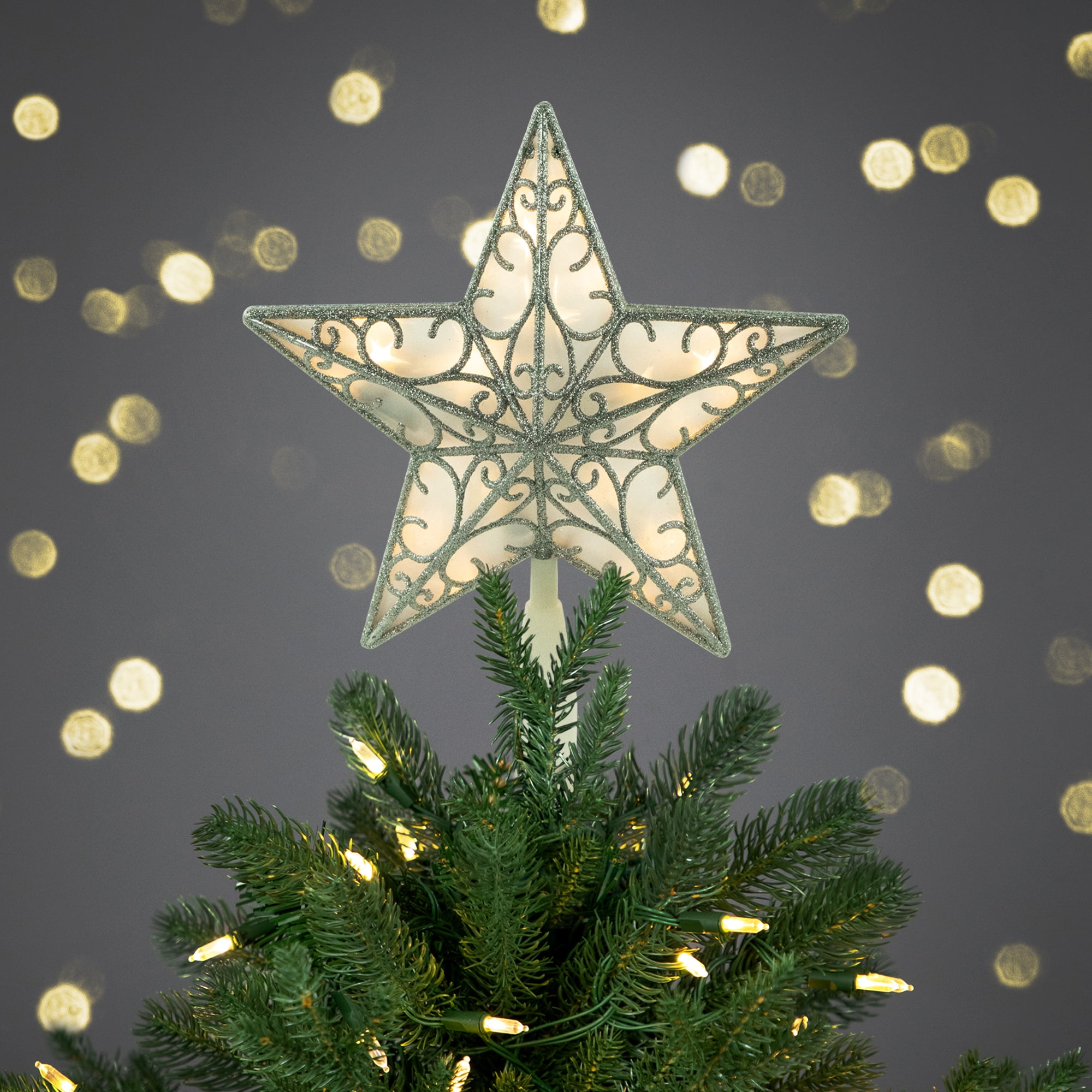Étoile Scintillante Pour Sapin De Noël - Cimier Décoratif En Or De 25 Cm - Alimentée Par 3 Piles AA - Pour Intérieur Et Extérieur