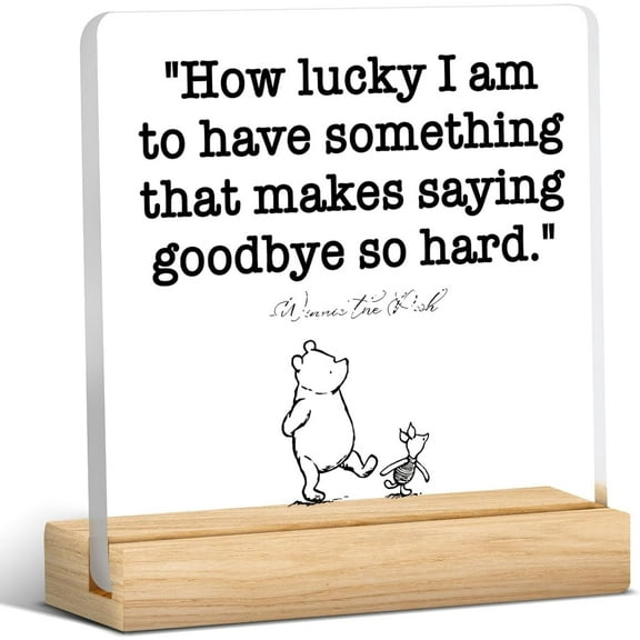 Friendship Gift Best Friends Clear Desk Decorative Sign How Lucky I Am to Have Something That Makes Saying Goodbye So Hard Acrylic Sign Home Office Desk Decor 4x4 Inch