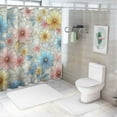 thumbnail image 6 of Shangniulu Wildflower Shower Curtain for Bathroom Watercolor Floral Shower Curtain with Hooks Printing Fabric Bathroom Shower Curtain, 6 of 6