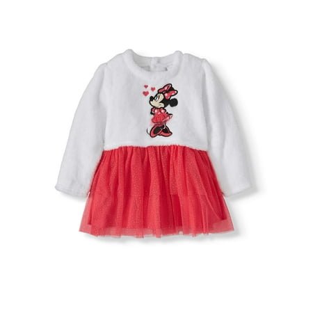 Disney Minnie Mouse Baby Girl Panne Tutu Dress & Diaper Cover, 2pc
