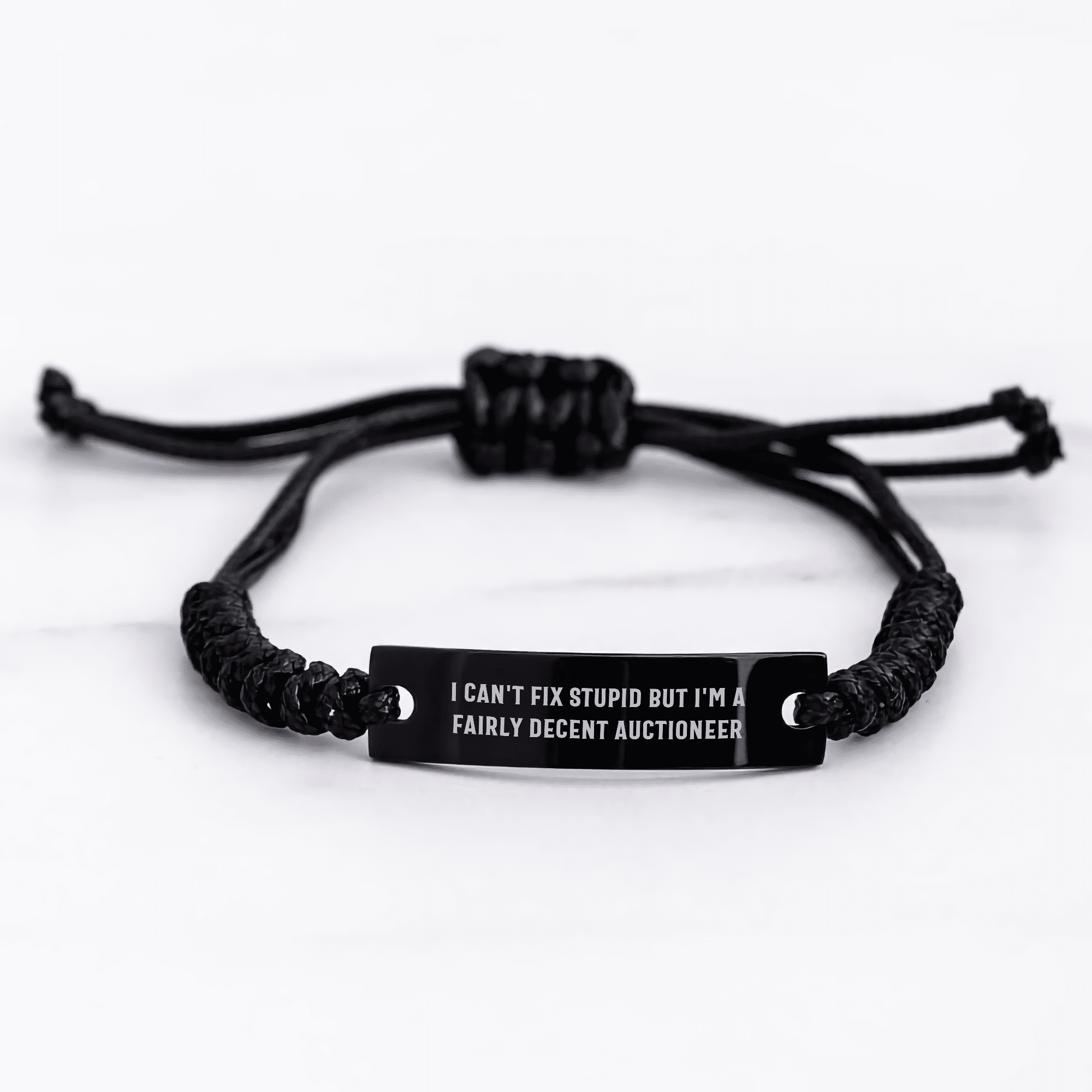 Auctioneer Humor Rope Bracelet Gifts from Men to Women Friends Coworkers Family I Can't Fix Stupid But I'm A Fairly Decent Auctioneer for Mother's Day