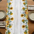 thumbnail image 5 of Table Runners 108 Inches Long Dress Scarves, Sunflowers Farmhouse Coffee/Dining/Kitchen Table Runner for Living Room, Floral Green Leaves Bees Watercolor Wooden 13x108 Inch, 5 of 9
