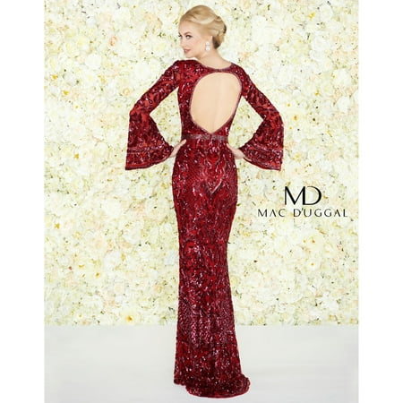 sequin bell sleeve gown mac duggal