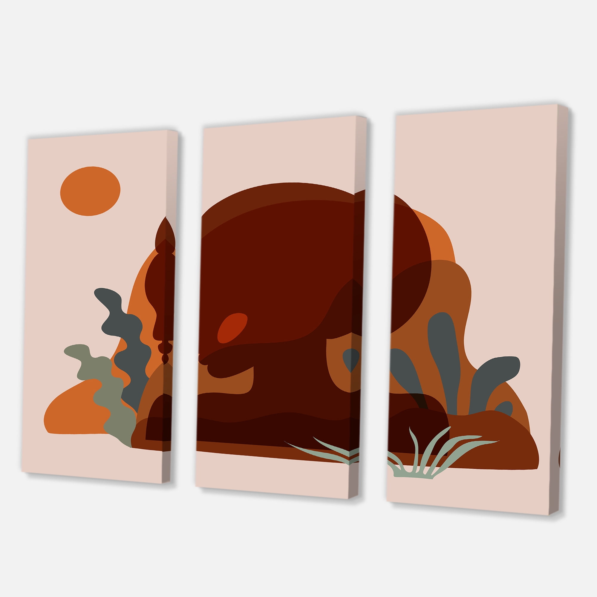 Designart ' Minimal Silhouette Of African American Woman ' Modern Canvas Wall Art Print