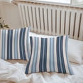 thumbnail image 4 of Vintage Stripes Outdoor Pillow Covers Set of 2 Navy Blue Striped Abstract Lines Retro Waterproof Throw Pillow Case Decorative Square Cushion Cover for Patio Couch Garden Balcony, 24"x24", 4 of 9