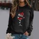 thumbnail image 2 of Gibobby Sudadera de Navidad para mujer navideño Sudadera de mujer Cuello redondo Manga larga navideño Casual Tops navideños(Negro,M), 2 of 4
