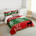 thumbnail image 3 of Feelyou Merry Christmas Full Size Comforter Sets for Kids, Magic Time Bedding Comforter Set, Rustic Raindeer Print Reversible Bedding Sets, Breathable Home Decor, 3 Pieces, 3 of 8