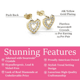 thumbnail image 3 of Cate & Chloe Ainsley 18k Yellow Gold Plated Heart Stud Earrings with Swarovski Crystals for Women, 3 of 7