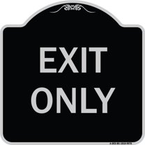 SignMission Designer Series Sign - Exit Only | Black & Silver 18" X 18" Heavy-Gauge Aluminum Architectural Sign | Protect Your Business & Municipality | Made in the USA