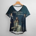 thumbnail image 6 of Vampire Diaries Women's Shirt V-Neck Breathable Short-Sleeve T-Shirt Casual Fashion Tee Soft & Trendy Blouse S, 6 of 8