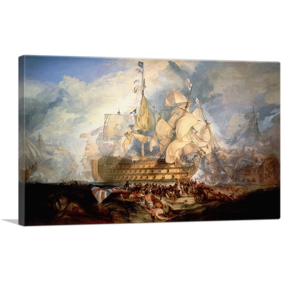 ARTCANVAS Battle of Trafalgar 1805 Canvas Art Print by J. M. W. Turner - Size: 26" x 18" (0.75" Deep)