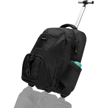 Ailongcity Unisex Rolling backpack Oxford fabric 17'' Rolling Laptop Backpack, Black