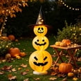 thumbnail image 4 of Halloween Light-Up Pumpkin Tower, Stacked Decor, Spooky Glowing Outdoor Decoration, Vintage Whimsical Porch Display, Fall Home Garden Party (1pc), 4 of 8