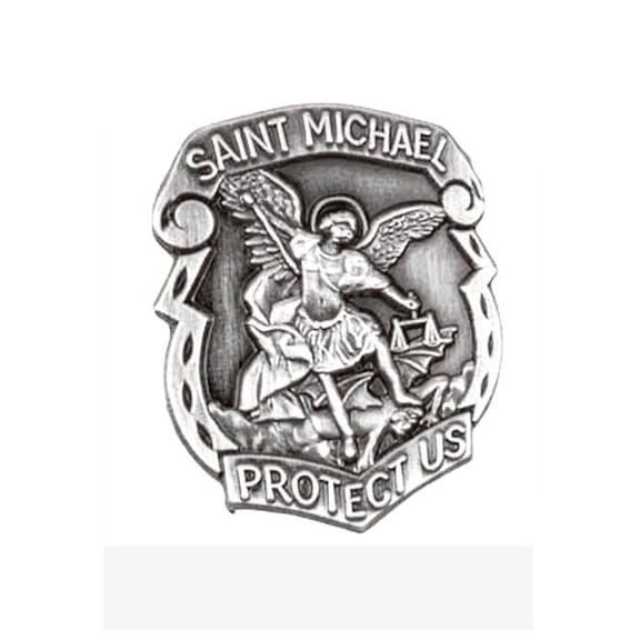 St. Michael Silver Protect Us Pin