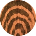 thumbnail image 1 of Ahgly Company Machine Washable Indoor Round Abstract Orange Modern Area Rugs, 6' Round, 1 of 4