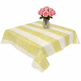 thumbnail image 2 of Yellow Striped Table Cloth Waterproof Tablecloths, Farmhouse Vintage Stripes Tablecloth Dining Table Cover for Kitchen Party Tabletop Outdoor, Square Tablecloth 60x60 Inch, 2 of 9