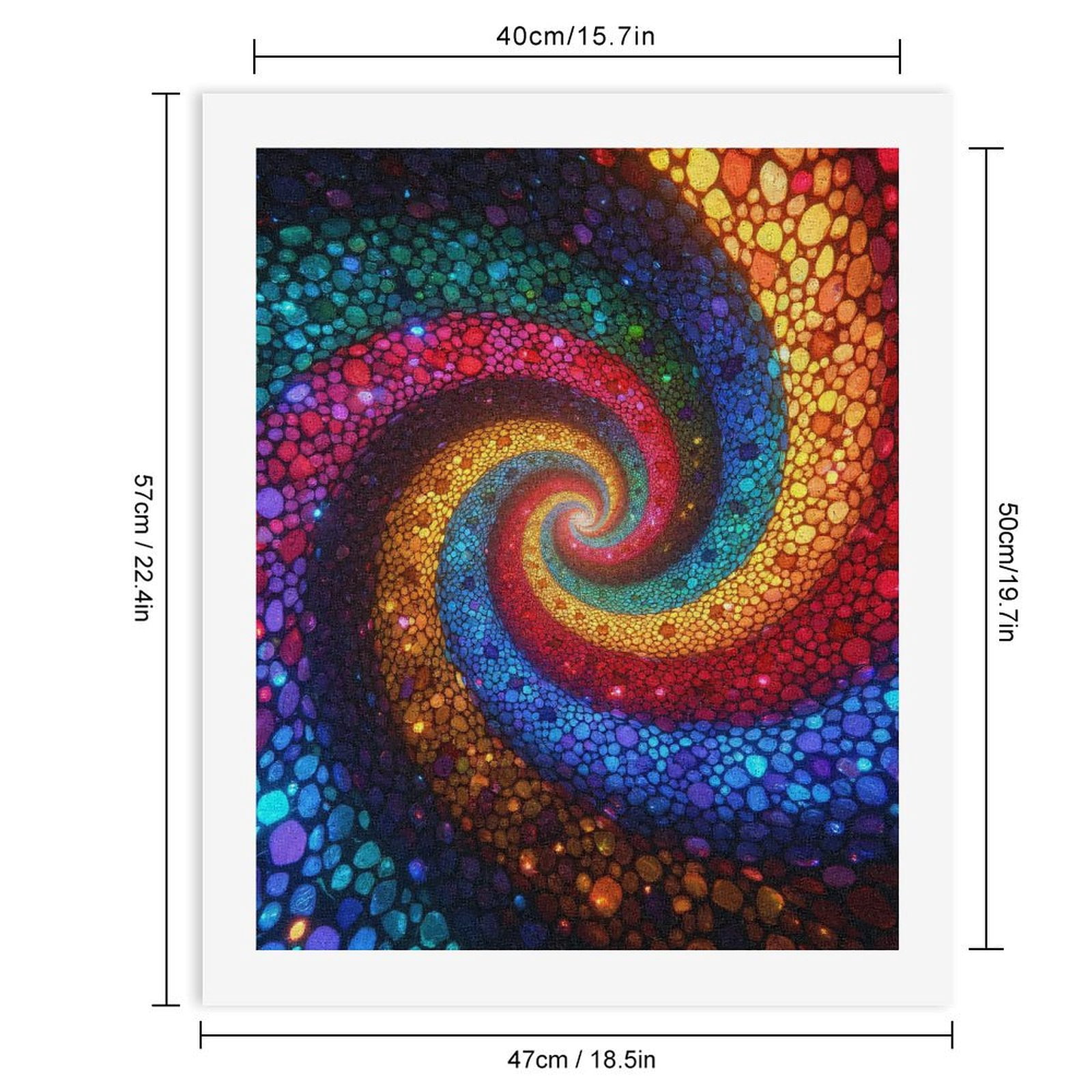 Paint by Numbers Kit for Adults, Colorful Spiral Mosaic Art Paint by Numbers, Easy Paint by Numbers Kit for Adults Beginner, DIY Adult Paint by Number Kits on Canvas, Home Decor