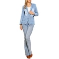 thumbnail image 2 of CHAQUETA DE DENIM INSPIRADA EN CHIC PARA MUJERES, BOTÓN ABAJO, SOLAPA MUESCA, DOS BOLSILLOS LATERALES, CHAQUETAS DE JEAN CASUAL TAMAÑO S AZUL CLARO, 2 of 6