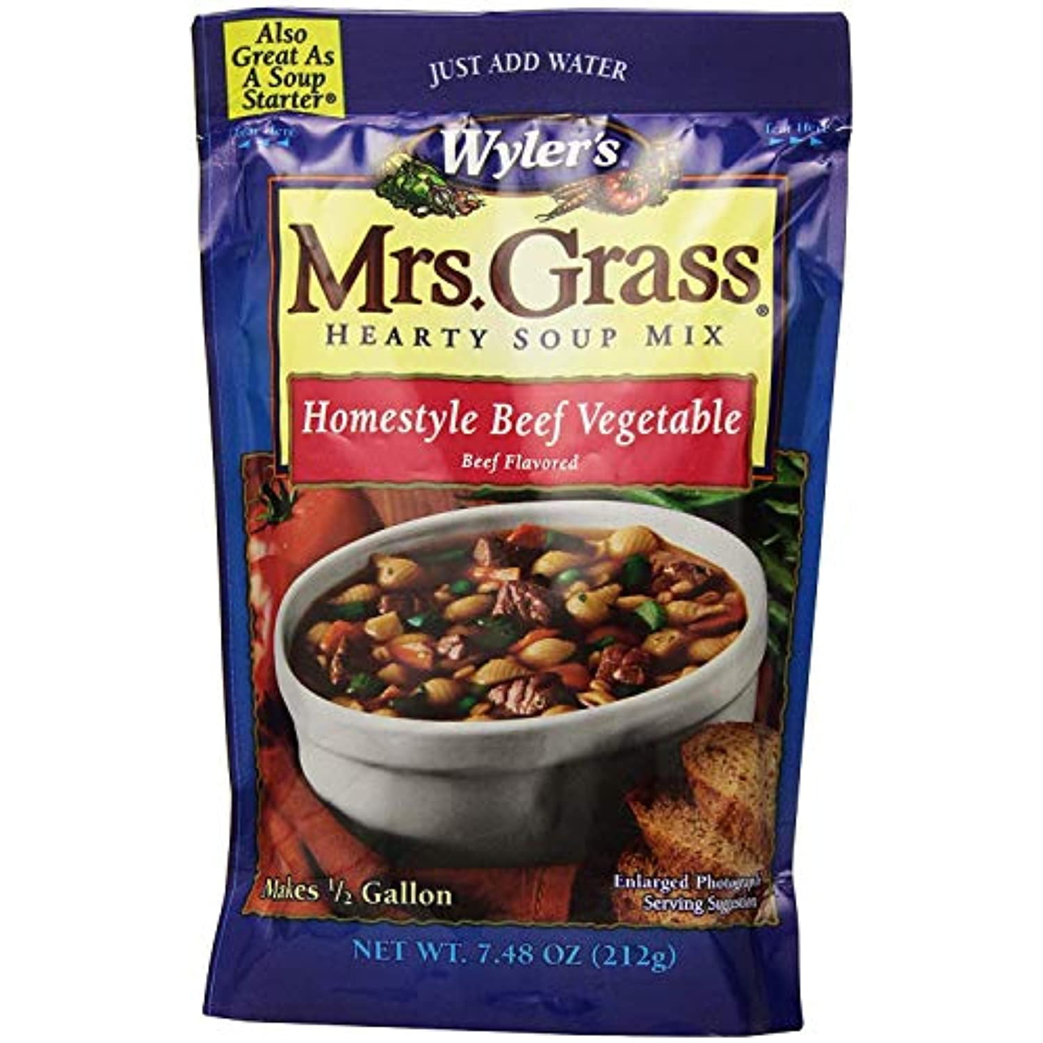 Mrs. Grass Homestyle Beef Vegetable Soup Mix 7.48Oz (Pack Of 3