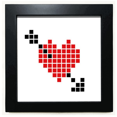 thumbnail image 1 of L'erreur de la Saint-Valentin Perce via le Coeur Pixel Noir Cadre Carré Image Mur Table, 1 of 3