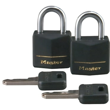 Master Lock 121T Padlock, Covered Aluminum Lock, 3/4 in. W, Black
